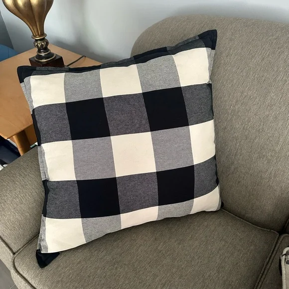 Pottery Barn Black and White Checkered Accent Pillows - Picture 2 of 8